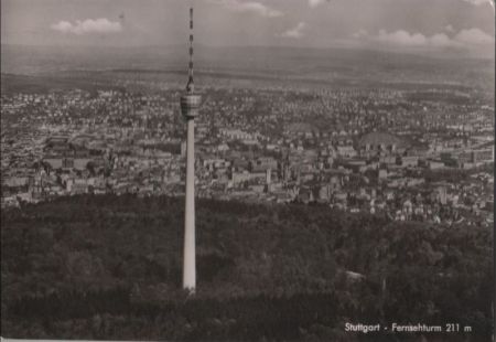 Stuttgart - Fernsehturm, Luftbild - 1966 Stuttgart - Fernsehturm, Luftbild - 1966