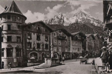 Berchtesgaden - Marktplatz mit Watzmann - ca. 1955 Berchtesgaden - Marktplatz mit Watzmann - ca. 1955
