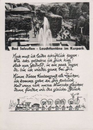 Bad Salzuflen - Leuchtfontäne im Kurpark - ca. 1960 Bad Salzuflen - Leuchtfontäne im Kurpark - ca. 1960