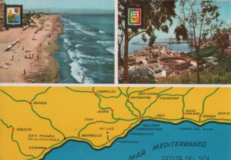 Spanien - Costa del Sol - 2 Teilbilder - ca. 1980 Spanien - Costa del Sol - 2 Teilbilder - ca. 1980
