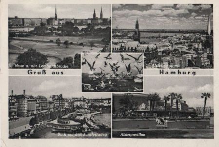 Hamburg - u.a. Alsterpanorama - 1955 Hamburg - u.a. Alsterpanorama - 1955