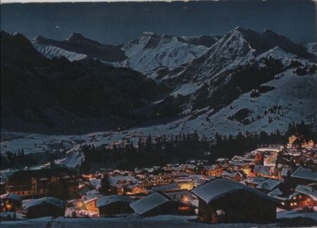 Schweiz - Adelboden - bei Mondschein - ca. 1980 Schweiz - Adelboden - bei Mondschein - ca. 1980