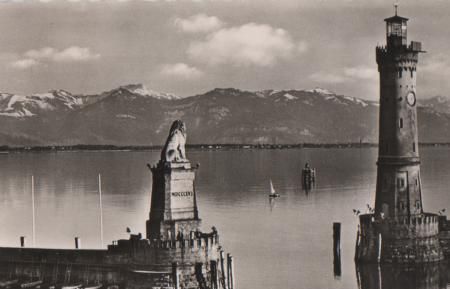 Lindau im Bodensee - Hafen - 1958 Lindau im Bodensee - Hafen - 1958