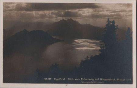 Schweiz - Rigi - First - Blick vom Felsenweg - ca. 1950 Schweiz - Rigi - First - Blick vom Felsenweg - ca. 1950