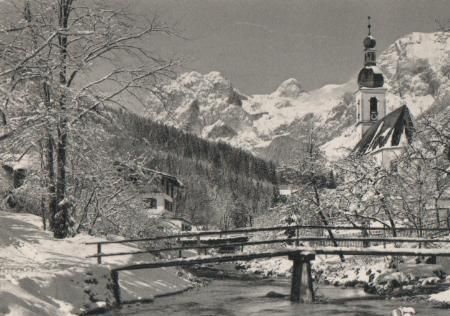 Ramsau - Kirche mit Reiteralpe - 1963 Ramsau - Kirche mit Reiteralpe - 1963