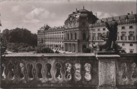 Würzburg - Residenz vom Hofgarten - 1957 Würzburg - Residenz vom Hofgarten - 1957