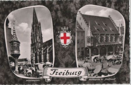 Freiburg - u.a. Marktplatz mit Kaufhaus - 1961 Freiburg - u.a. Marktplatz mit Kaufhaus - 1961