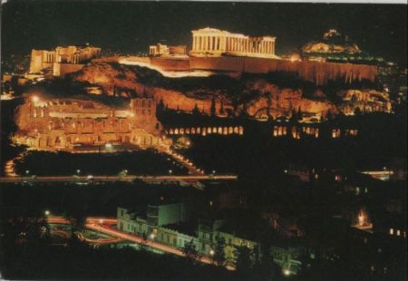 Griechenland - Athen - Die beleuchtete Akropolis - ca. 1980 Griechenland - Athen - Die beleuchtete Akropolis - ca. 1980