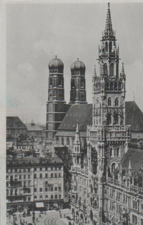 München - Rathaus mit Frauenkirche - ca. 1955 München - Rathaus mit Frauenkirche - ca. 1955
