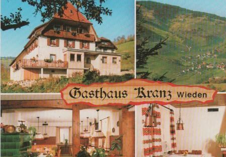 Gasthaus Kranz, Wieden (Rückseite bedruckt) - ca. 1980 Gasthaus Kranz, Wieden (Rückseite bedruckt) - ca. 1980