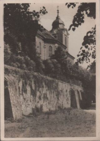 Hildburghausen - Stadtkirche mit Stadtmauer - ca. 1955 Hildburghausen - Stadtkirche mit Stadtmauer - ca. 1955
