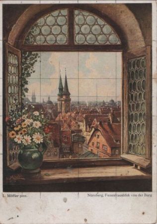 Nürnberg - Fensterausblick von der Burg - ca. 1960 Nürnberg - Fensterausblick von der Burg - ca. 1960