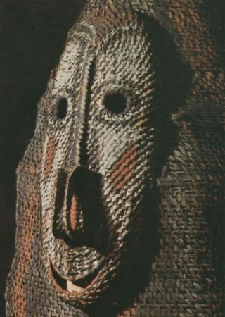 Coburg - Natur-Museum, Flechtmaske - ca. 1980 Coburg - Natur-Museum, Flechtmaske - ca. 1980