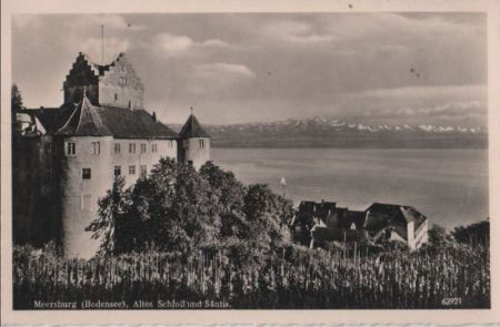 Meersburg - Altes Schloß und Säntis - 1951 Meersburg - Altes Schloß und Säntis - 1951