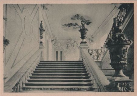 Ludwigsburg - Schloß, Treppenaufgang - ca. 1950 Ludwigsburg - Schloß, Treppenaufgang - ca. 1950