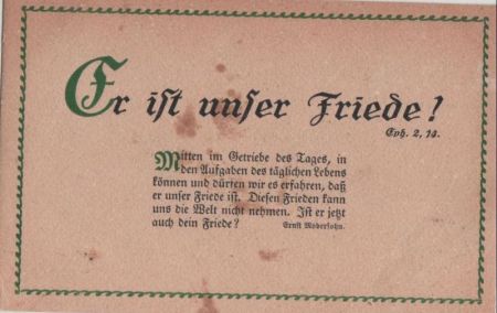 Es ist unser Friede - mit Sinnspruch Es ist unser Friede - mit Sinnspruch