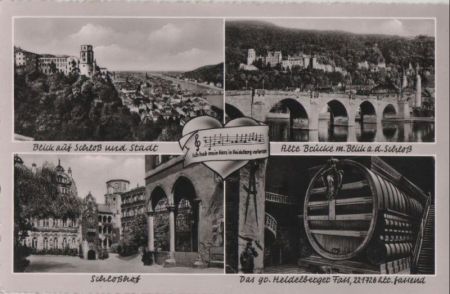 Heidelberg - u.a. Brücke und Schloß - ca. 1960 Heidelberg - u.a. Brücke und Schloß - ca. 1960