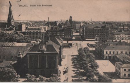 Schweden - Malmö - Utsikt fran Posthuset - 1921 Schweden - Malmö - Utsikt fran Posthuset - 1921