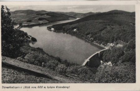 Diemeltalsperre - Blick vom Eisenberg - 1957 Diemeltalsperre - Blick vom Eisenberg - 1957
