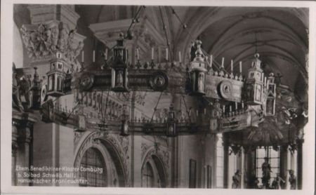 Schwäbisch Hall - Kloster Comburg, romanischer Kronleuchter - ca. 1955 Schwäbisch Hall - Kloster Comburg, romanischer Kronleuchter - ca. 1955