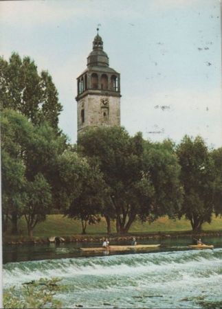 Bad Sooden-Allendorf - St.-Crucius-Kirche mit Werrawehr - 1981 Bad Sooden-Allendorf - St.-Crucius-Kirche mit Werrawehr - 1981