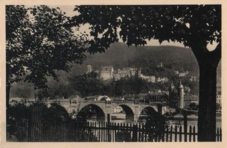 Heidelberg - Die alte Brücke mit Schloß - 1951 Heidelberg - Die alte Brücke mit Schloß - 1951