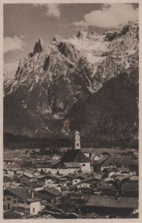 Mittenwald - mit Karwendelgebirge - ca. 1955 Mittenwald - mit Karwendelgebirge - ca. 1955