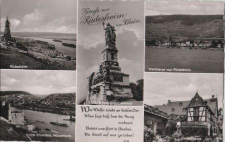 Rüdesheim - u.a. Niederwald-Denkmal - 1955 Rüdesheim - u.a. Niederwald-Denkmal - 1955