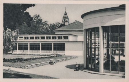 Bad Schwalbach - Weinbrunnen mit Wandelhalle - ca. 1955 Bad Schwalbach - Weinbrunnen mit Wandelhalle - ca. 1955