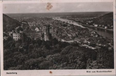 Heidelberg - Blick vom Rindenhäuschen - ca. 1955 Heidelberg - Blick vom Rindenhäuschen - ca. 1955
