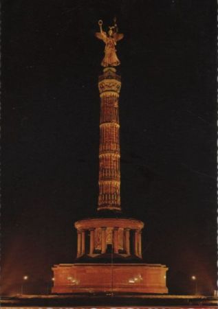 Berlin-Tiergarten, Siegessäule - nachts - ca. 1980 Berlin-Tiergarten, Siegessäule - nachts - ca. 1980