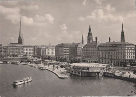 Hamburg - Jungfernstieg und Binnenalster - ca. 1955 Hamburg - Jungfernstieg und Binnenalster - ca. 1955