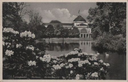 Wiesbaden - Kurhaus, Gartenansicht - 1938 Wiesbaden - Kurhaus, Gartenansicht - 1938