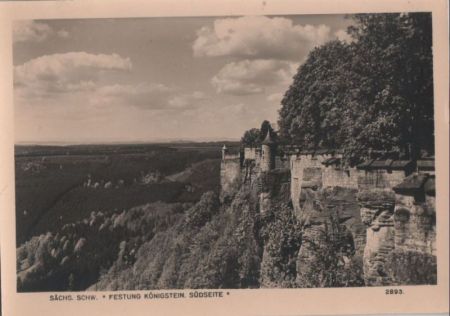 Königstein - Festung, Südseite - ca. 1955 Königstein - Festung, Südseite - ca. 1955