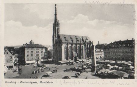 Würzburg - Marienkäppele, Marktplatz - 1952 Würzburg - Marienkäppele, Marktplatz - 1952