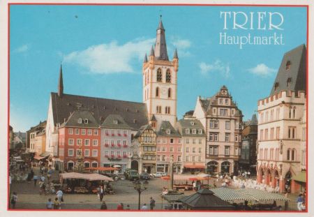 Trier - Hauptmarkt und St. Gangolf - ca. 1985 Trier - Hauptmarkt und St. Gangolf - ca. 1985