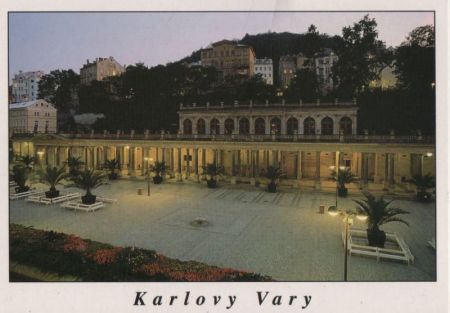 Tschechien - Karlovy Vary - Karlsbad - Mühlkolonnade am Abend - ca. 1985 Tschechien - Karlovy Vary - Karlsbad - Mühlkolonnade am Abend - ca. 1985