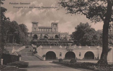Potsdam, Sanssouci - Orangerie mit neuen Treppenanlagen - ca. 1935 Potsdam, Sanssouci - Orangerie mit neuen Treppenanlagen - ca. 1935