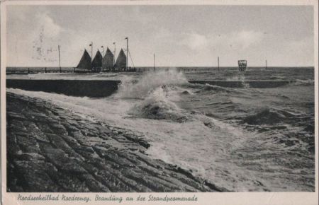 Norderney - Brandung an der Strandpromenade - ca. 1960 Norderney - Brandung an der Strandpromenade - ca. 1960