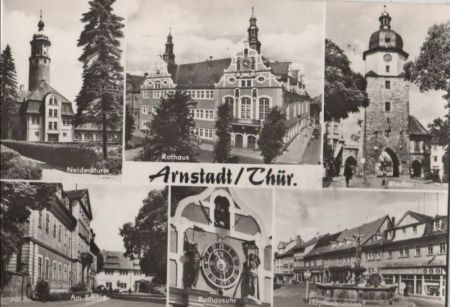 Arnstadt - u.a. Rathausuhr - 1971 Arnstadt - u.a. Rathausuhr - 1971