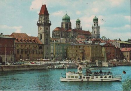 Passau - Partie an Donau mit Dom - ca. 1980 Passau - Partie an Donau mit Dom - ca. 1980