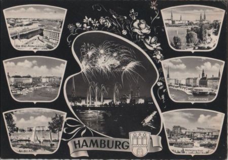 Hamburg - u.a. drei Alsterbecken - 1967 Hamburg - u.a. drei Alsterbecken - 1967