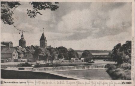 Hameln - Blick von der Weserpromenade - 1938 Hameln - Blick von der Weserpromenade - 1938