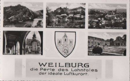 Weilburg - u.a. Schloß und Lahnbrücke - ca. 1955 Weilburg - u.a. Schloß und Lahnbrücke - ca. 1955