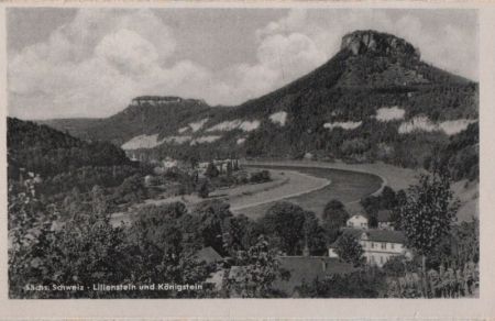 Königstein - mit Lilienstein - 1956 Königstein - mit Lilienstein - 1956