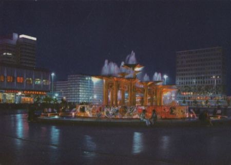 Berlin-Mitte, Alexanderplatz - nachts - 1976 Berlin-Mitte, Alexanderplatz - nachts - 1976