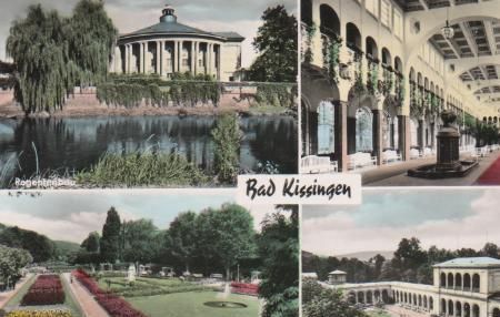 Bad Kissingen - Regentenbau, Wandelhalle, Rosengarten, Kurgarten - 1959 Bad Kissingen - Regentenbau, Wandelhalle, Rosengarten, Kurgarten - 1959