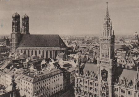 München - Rathaus mit Frauenkirche - 1958 München - Rathaus mit Frauenkirche - 1958