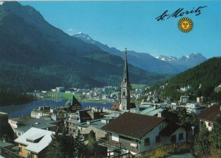 Schweiz - St. Moritz - mit dem See - ca. 1985 Schweiz - St. Moritz - mit dem See - ca. 1985