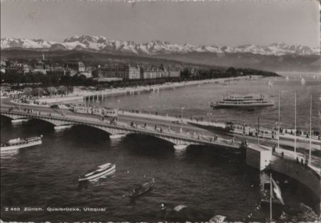 Schweiz - Zürich - Quaibrücke, Utoquai - 1956 Schweiz - Zürich - Quaibrücke, Utoquai - 1956